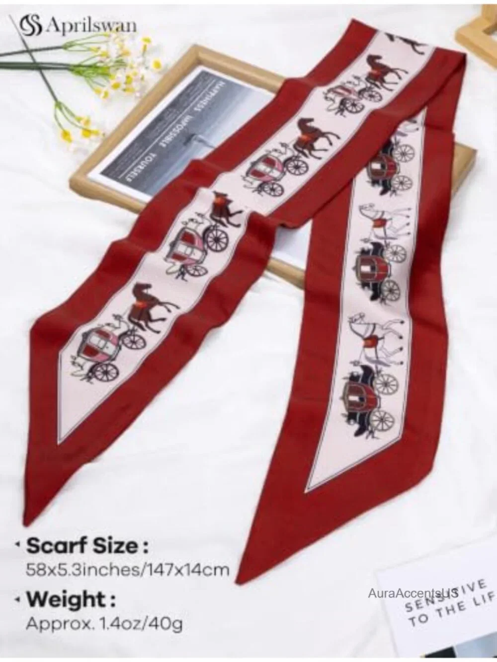 Silky Satin Fashion Scarf - Versatile Hair Neck Scarf, Chic Print
